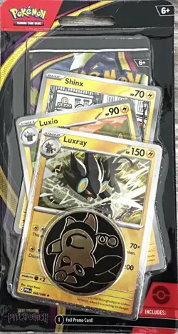Pokemon TCG Mega Evolution Pitch Black Checklane Blister Luxray Promo Tepig Coin - Image 1