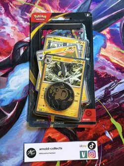 Pokemon TCG Mega Evolution Pitch Black Checklane Blister Luxray Promo Tepig Coin - Image 1
