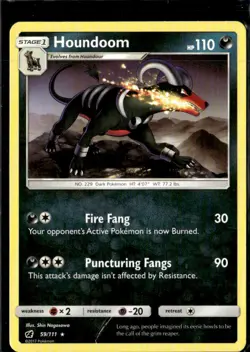 Pokemon Houndoom 59/111 Crimson Invasion Non Holo Rare 2 Card Lot - Image 1