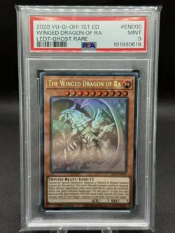 Yugioh | Ghost Rare 1st Edition PSA 9 | The Winged Dragon Of Ra - LED7-EN000 - Image 1