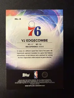 2025-26 Topps - No Limit VJ Edgecombe #NL-3 Blue Rainbow /150 (RC) - Image 2