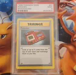 WOTC Pokemon PSA 9 1999 Base Set Shadowless Pokedex 87/102 English Regular - Image 1