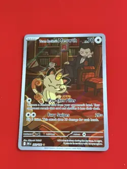 Pokemon TCG Team Rocket's Meowth 203/182 - Illustration Rare - Destined Rivals - - Image 1