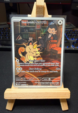 Pokemon TCG Team Rocket's Meowth 203/182 - Illustration Rare - Destined Rivals - - Image 1