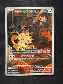 Pokemon TCG Team Rocket's Meowth 203/182 - Illustration Rare - Destined Rivals - - Image 2