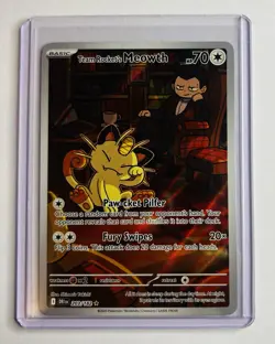 Pokemon TCG Team Rocket's Meowth 203/182 Illustration Rare, Destined Rivals - Image 1