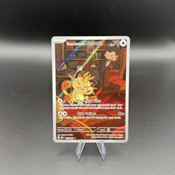 Pokemon TCG Team Rocket's Meowth 203/182 Destined Rivals Illustration Rare - Image 1