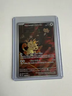 Pokemon TCG Team Rocket's Meowth 203/182 Destined Rivals Illustration Rare - Image 1