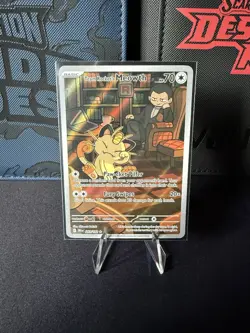 Pokemon TCG Team Rocket's Meowth 203/182 Destined Rivals Illustration Rare - Image 1
