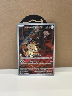 Pokemon TCG Team Rocket's Meowth Illustration Rare Card 203/182 Destined Rivals - Image 1