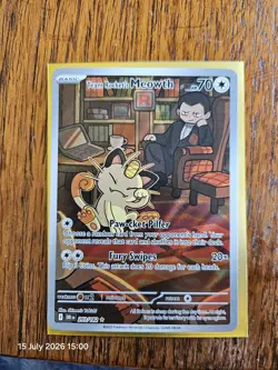 Pokemon TCG Team Rocket's Meowth 203/182 Destined Rivals Illustration Rare - Image 1
