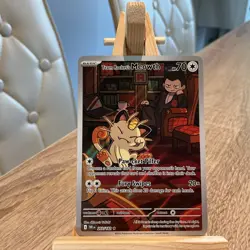 Pokemon TCG Team Rocket's Meowth Destined Rivals Illustration Rare Card 203/182 - Image 1