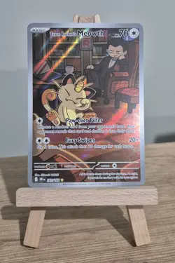 Team Rocket's Meowth 203/182 Destined Rivals Illustration Rare Pokemon TCG - Image 1
