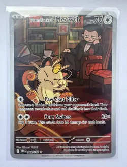 Pokemon TCG Team Rocket's Meowth Destined Rivals 203/182 Illustration Rare Holo - Image 1