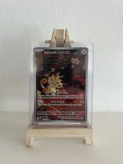 Pokemon TCG Team Rocket's Meowth Illustration Rare Card 203/182 Destined Rivals - Image 1