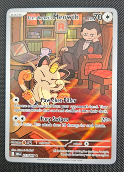 Pokemon TCG - Team Rocket's Meowth 203/182 - Destined Rivals Illustration Rare - Image 1