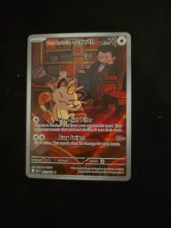 Pokemon TCG Team Rocket's Meowth 203/182 Destined Rivals Illustration Rare - Image 1