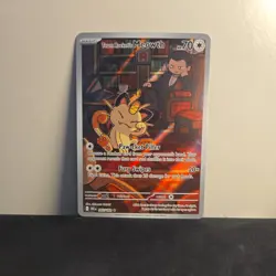 Pokemon TCG Team Rocket's Meowth 203/182 Destined Rivals Illustration Rare - Image 1