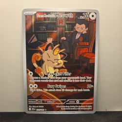 Pokemon TCG Team Rocket's Meowth 203/182 Destined Rivals Illustration Rare - Image 2
