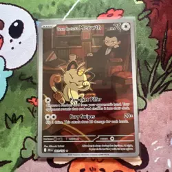 Pokemon TCG Team Rocket's Meowth 203/182 Destined Rivals Illustration Rare - Image 1