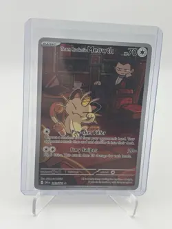 Pokemon TCG Team Rocket's Meowth 203/182 Destined Rivals Illustration Rare - Image 1