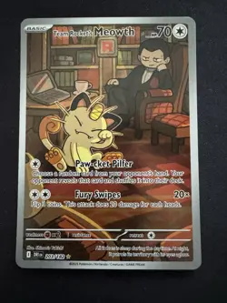 Pokemon TCG Team Rocket's Meowth 203/182 Destined Rivals Illustration Rare - Image 1