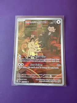 Pokemon TCG Team Rocket's Meowth 203/182 Destined Rivals Illustration Rare - Image 1