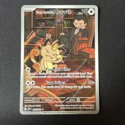 Pokemon TCG Team Rocket's Meowth 203/182 Destined Rivals Illustration Rare - Image 1