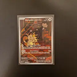 Pokemon TCG Team Rocket's Meowth 203/182 Destined Rivals Illustration Rare - Image 1