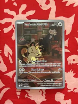 Pokemon TCG Team Rocket's Meowth 203/182 Destined Rivals Illustration Rare - Image 1