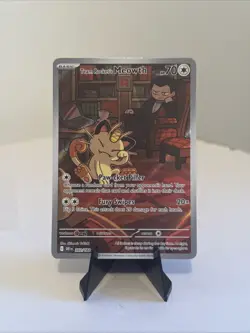 Pokemon TCG Team Rocket's Meowth 203/182 Destined Rivals Illustration Rare - Image 1