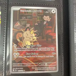 Pokemon TCG Team Rocket's Meowth 203/182 Destined Rivals Illustration Rare - Image 1