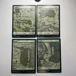 MTG- Full Art Lands (Maps) The Lord Of The Ring- NM-Lot Of 4 Magic The Gathering - Image 1