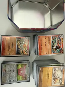 Pokemon TCG Bulk Tin Bundle With Tin - Over 400 Cards Including Holo - Image 2