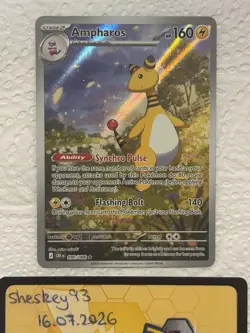Pokemon TCG Ampharos 090/086 Chaos Rising Art Rare - NM - Image 2