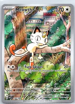 Meowth Holo Illustration Rare ME02: Phantasmal Flames 106/094 NM - Image 1