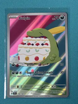Pokemon TCG Gulpin 154/142 Stellar Crown Illustration Rare Card NM Condition - Image 3
