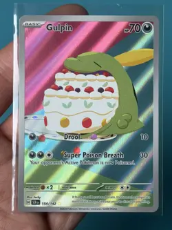 Pokemon TCG Gulpin 154/142 Stellar Crown Illustration Rare Card NM Condition - Image 4