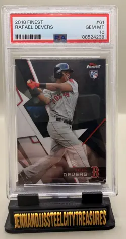 2018 Topps Finest Rafael Devers #61 Graded PSA 10 RC Red Sox Rookie Card - Image 1