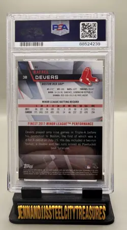 2018 Topps Finest Rafael Devers #61 Graded PSA 10 RC Red Sox Rookie Card - Image 2