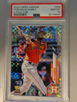 2020 Topps Chrome Yordan Alvarez X-FRACTOR PSA 10 RC Rookie Card - Image 1