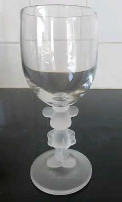 Vintage Mickey Mouse Frosted Stem Wine Glass Goblet Disney Collectable - Image 4