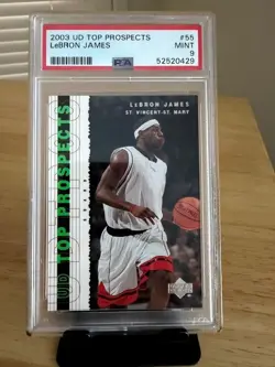 2003 Upper Deck Top Prospects LeBron James Rookie Card #55 PSA 9 MINT - Image 1