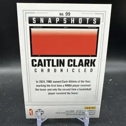 CAITLIN CLARK Holo 2025 Panini Chronicled Time Athlete #99 Indiana Fever - Image 2