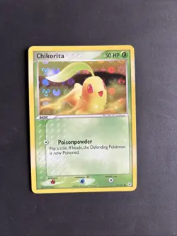 Pokemon TCG Chikorita EX Hidden Legends 55/101 Reverse Holo Common 2004 - LP+ - Image 1