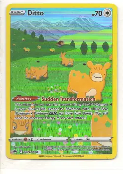 Ditto GG22/GG70 Crown Zenith Galarian Gallery Alt Art - Pokemon TCG Card NM - Image 1