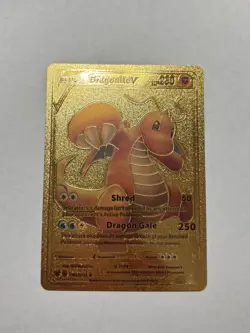 Dragonite V Dragon Gale HP230 Gold Foil Fan Art Ultra Rare Display Card Mint/NM - Image 1