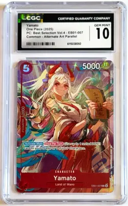 2025 One Piece Yamato EB01-007 Alternate Art Best CGC 10 Gem Mint English - Image 1