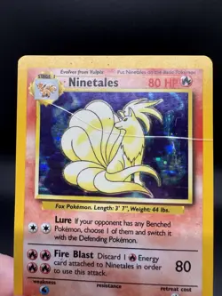 Pokemon TCG Ninetales Base Set Holo Unlimited Rare Card 12/102 - Damaged - Image 3