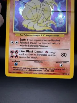 Pokemon TCG Ninetales Base Set Holo Unlimited Rare Card 12/102 - Damaged - Image 4